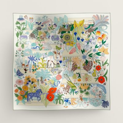【華やかなデザインと色】HERMES Precious Paradiseスカーフ Precious Paradise scarf 90 | Hermès Mainland China